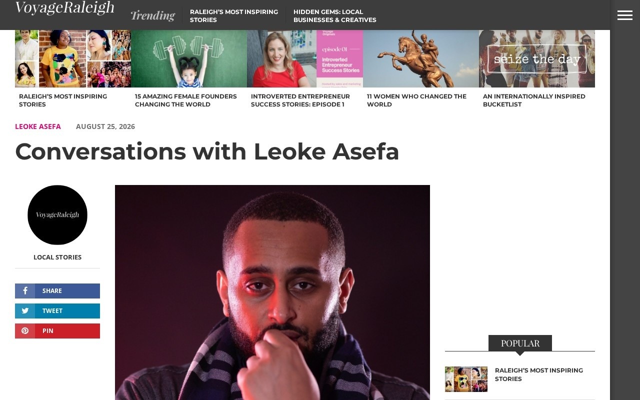 VoyageRaleigh Conversations with Leoke Asefa feature preview